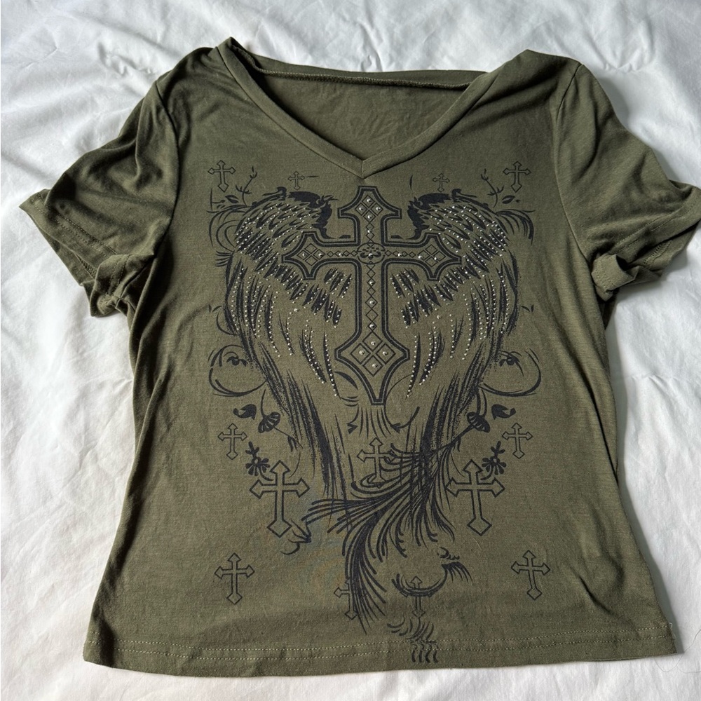 ROMWE Olive Green Tee